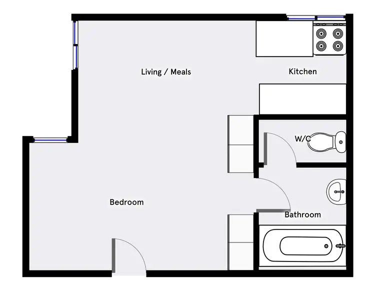 Floorplan of Homely studio listing, 1/45 Eggleston Crescent, Chifley ACT 2606