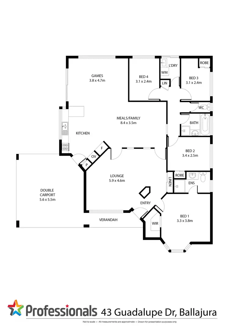 Floorplan of Homely house listing, 43 Guadalupe Drive, Ballajura WA 6066