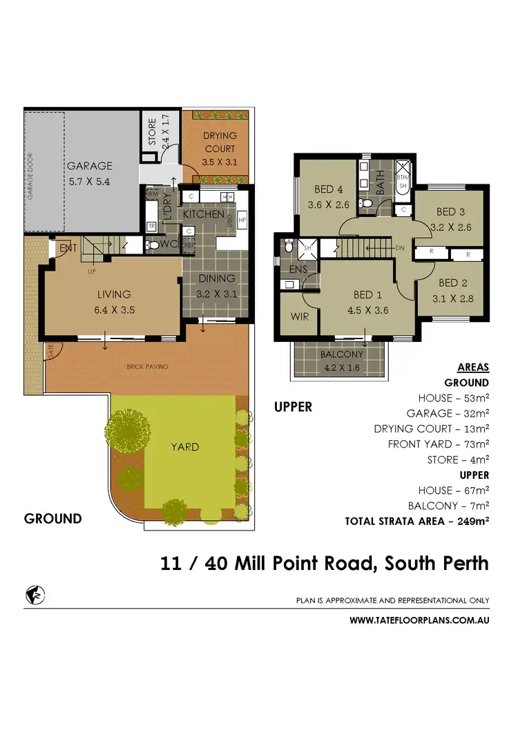Floorplan of Homely townhouse listing, 11/40 Mill Point Road, South Perth WA 6151