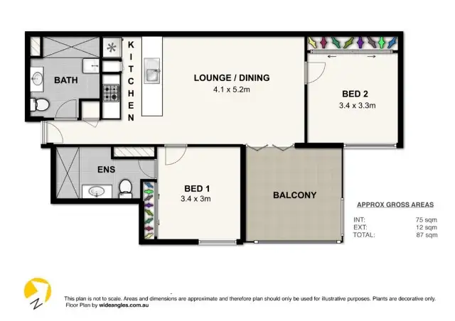 Floorplan of Homely apartment listing, 602/128 Charlotte Street, Brisbane City QLD 4000