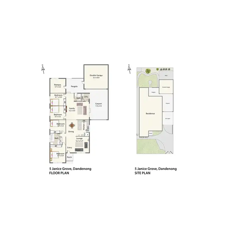 Floorplan of Homely house listing, 5 Janice Grove, Dandenong VIC 3175