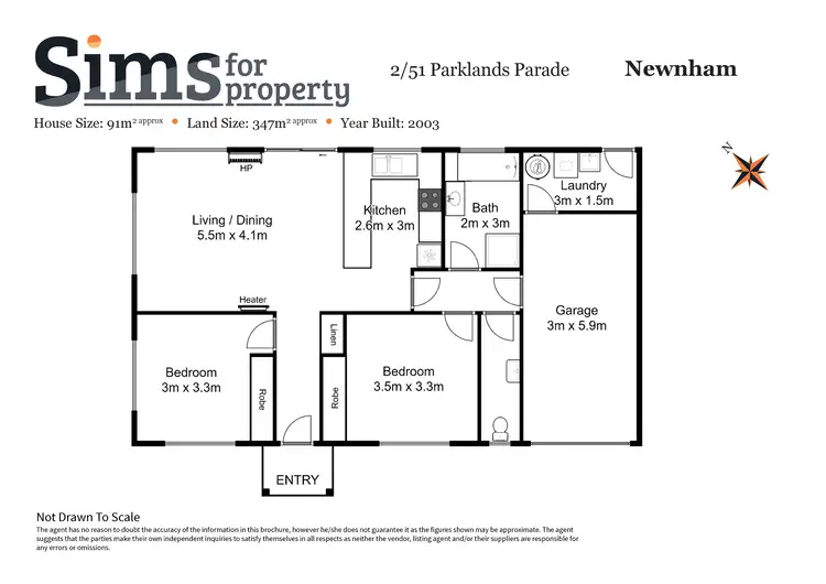 Floorplan of Homely unit listing, 2/51 Parklands Parade, Newnham TAS 7248