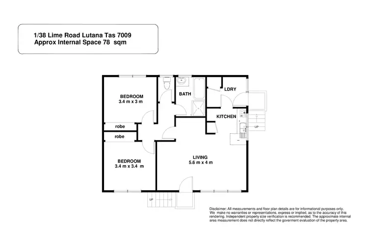 Floorplan of Homely unit listing, 1/38 Lime Road, Lutana TAS 7009