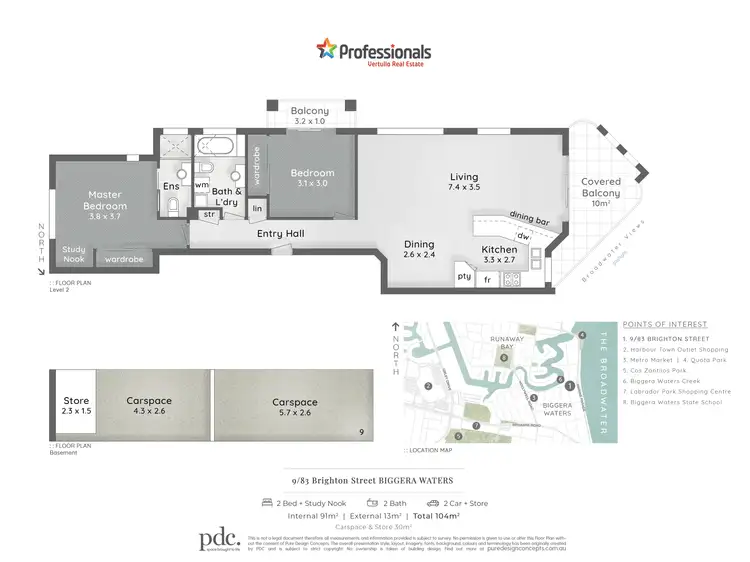 Floorplan of Homely apartment listing, 9/83 Brighton Street, Biggera Waters QLD 4216
