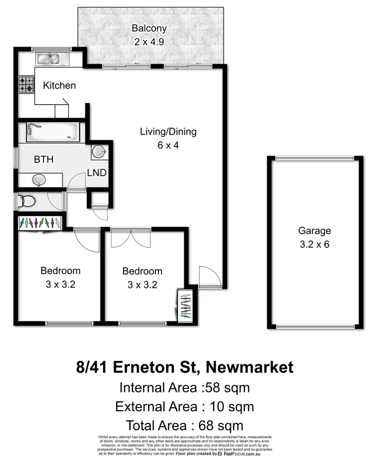 Floorplan of Homely apartment listing, 8/41 Erneton Street, Newmarket QLD 4051