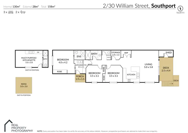 Floorplan of Homely semi-detached listing, 2/30 William Street, Southport QLD 4215