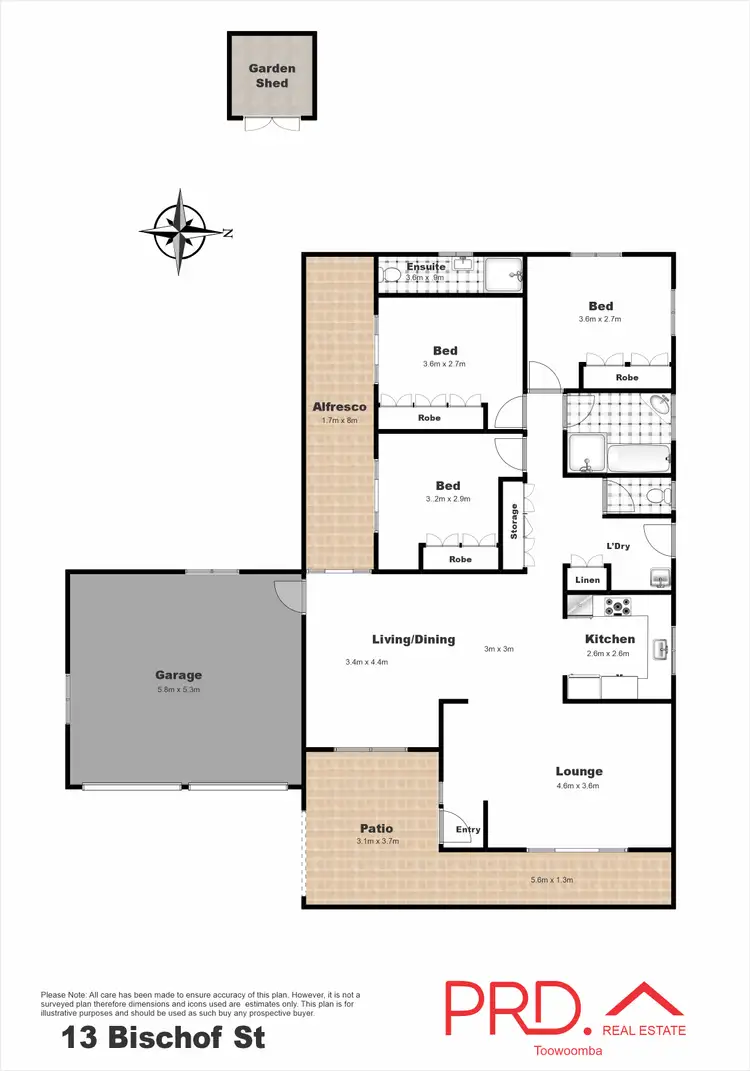 Floorplan of Homely house listing, 13 Bischof Street, Wilsonton Heights QLD 4350