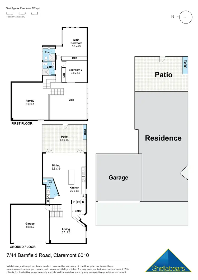 Floorplan of Homely townhouse listing, 7/44 Barnfield Road, Claremont WA 6010