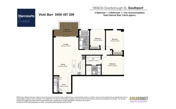 Floorplan of Homely apartment listing, 1906/34 Scarborough Street, Southport QLD 4215