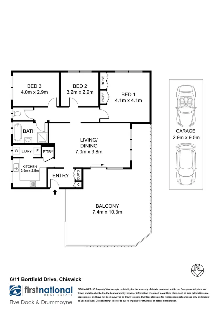 Floorplan of Homely apartment listing, 6/11 Bortfield Drive, Chiswick NSW 2046