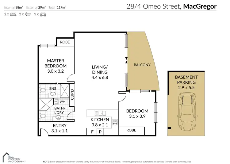 Floorplan of Homely apartment listing, 28/4-8 Omeo Street, Macgregor QLD 4109