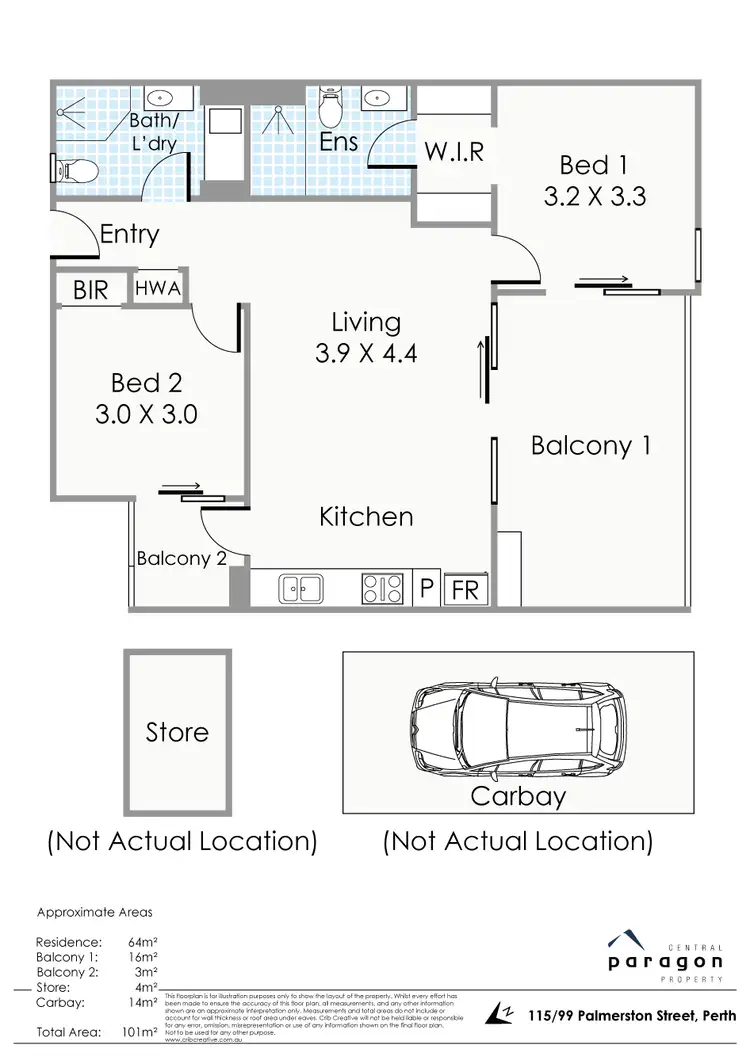 Floorplan of Homely apartment listing, 115/99 Palmerston Street, Perth WA 6000