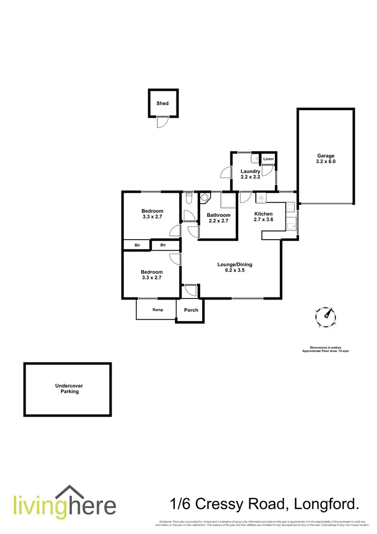 Floorplan of Homely unit listing, 1/6 Cressy Road, Longford TAS 7301