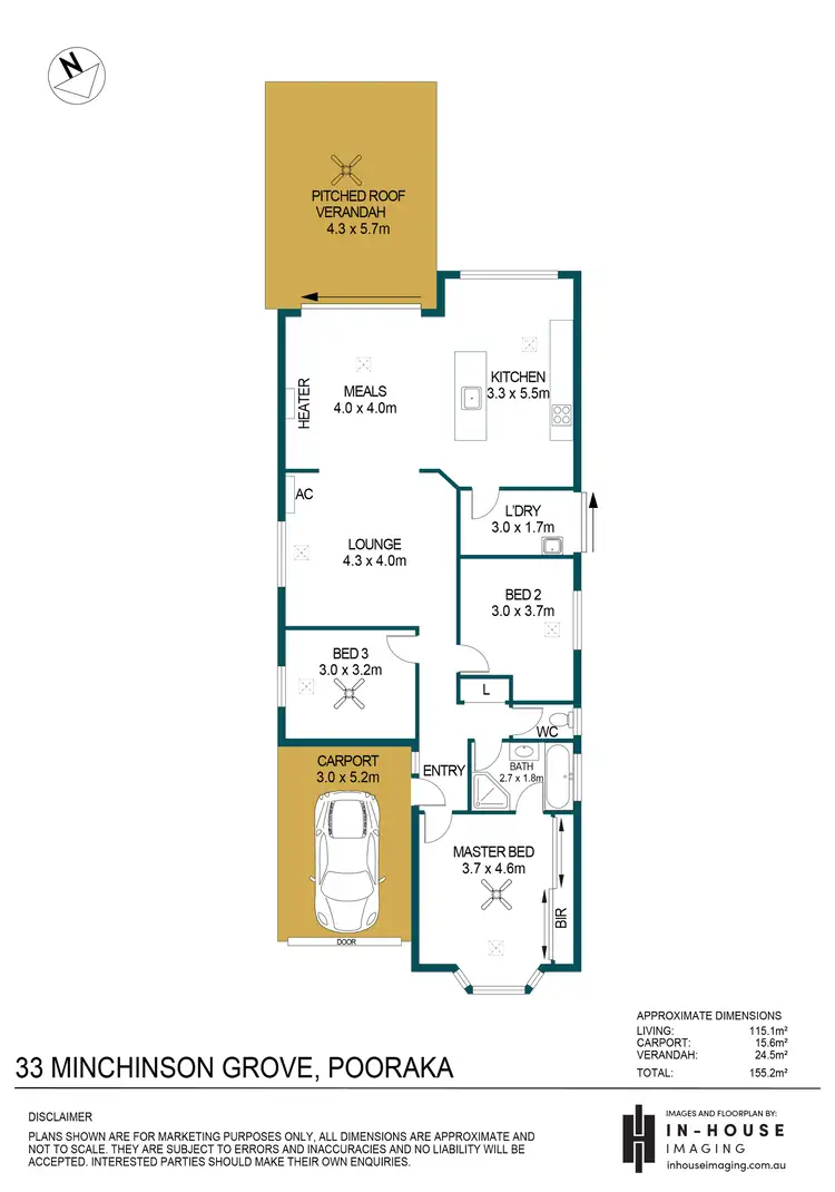 Floorplan of Homely house listing, 33 Mitchinson Grove, Pooraka SA 5095