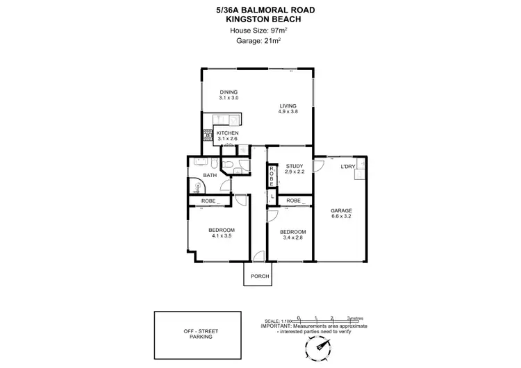 Floorplan of Homely unit listing, 5/36a Balmoral Road, Kingston Beach TAS 7050