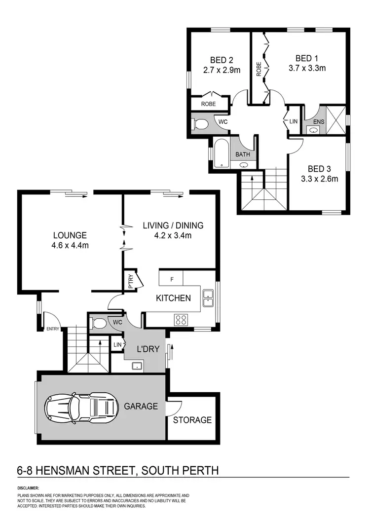 Floorplan of Homely townhouse listing, 6/8 Hensman Street, South Perth WA 6151