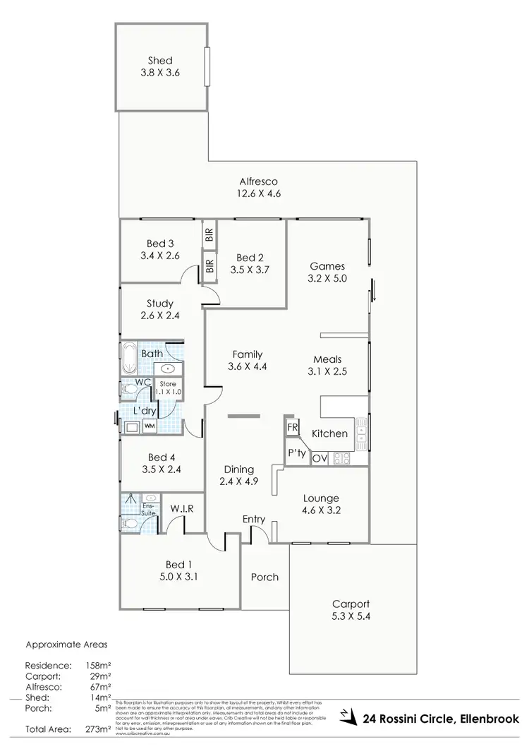 Floorplan of Homely house listing, 24 Rossini Circle, Ellenbrook WA 6069
