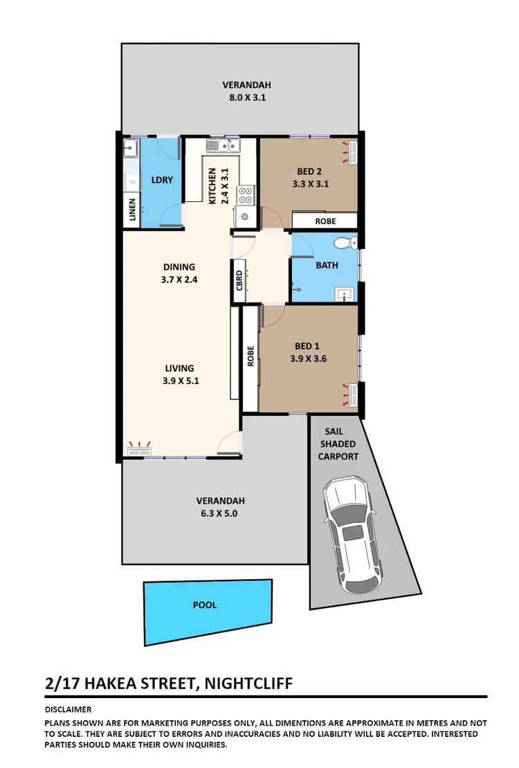 Floorplan of Homely unit listing, 2/17 Hakea Street, Nightcliff NT 810