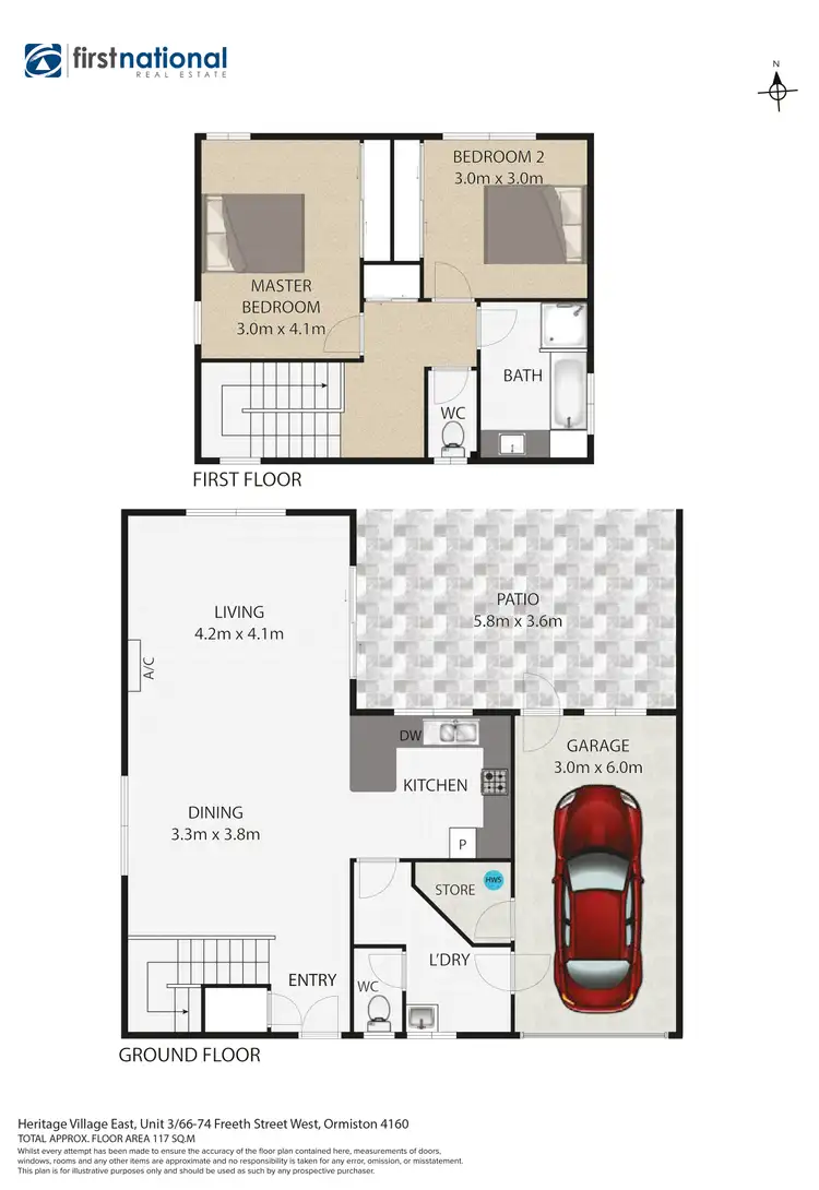 Floorplan of Homely townhouse listing, 3/66-74 Freeth Street, Ormiston QLD 4160
