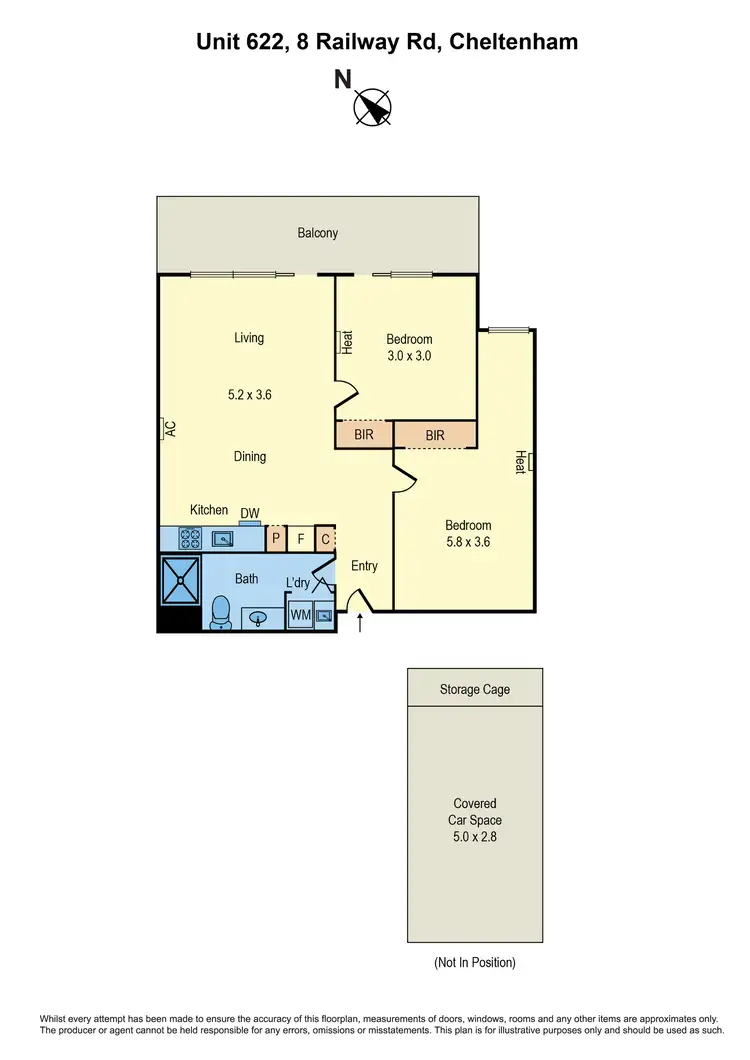 Floorplan of Homely apartment listing, 622/8 Railway Road, Cheltenham VIC 3192