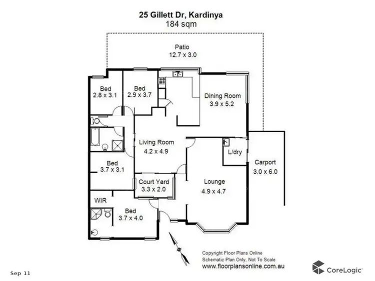 Floorplan of Homely house listing, 25 Gillett Drive, Kardinya WA 6163