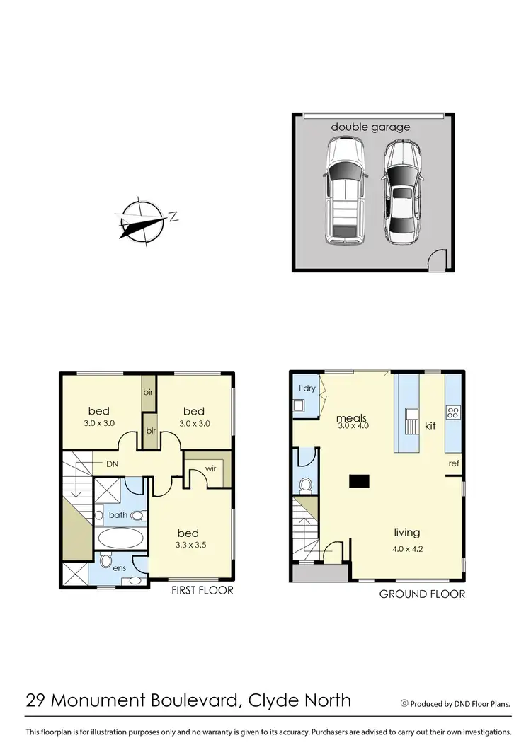 Floorplan of Homely townhouse listing, 29 Monument Boulevard, Clyde North VIC 3978