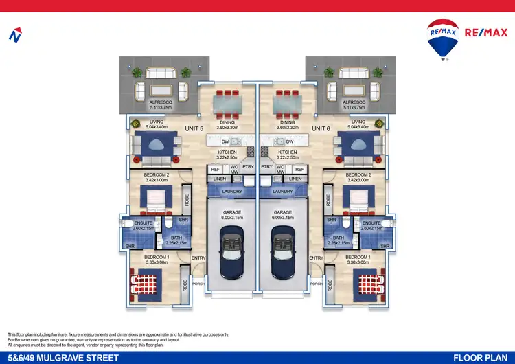 Floorplan of Homely semi-detached listing, 5&6/49 Mulgrave Street, Bundaberg West QLD 4670