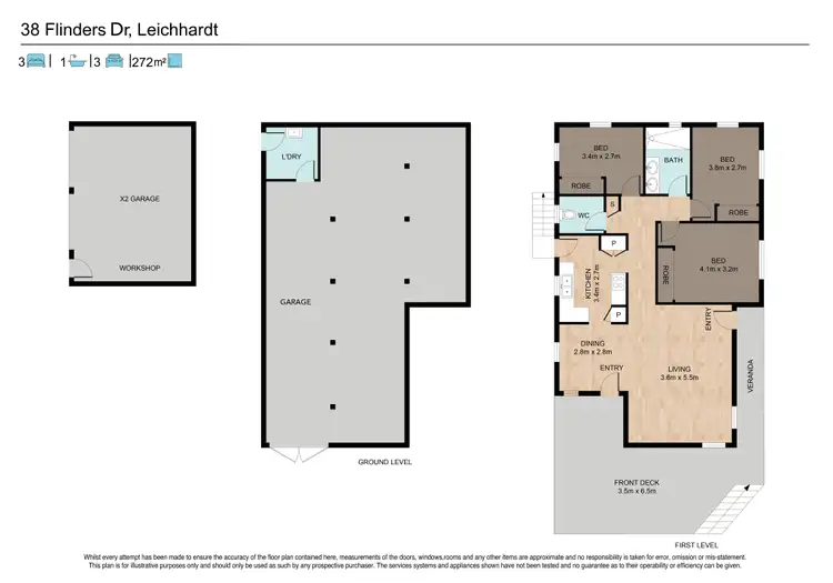 Floorplan of Homely house listing, 38 Flinders Drive, Leichhardt QLD 4305