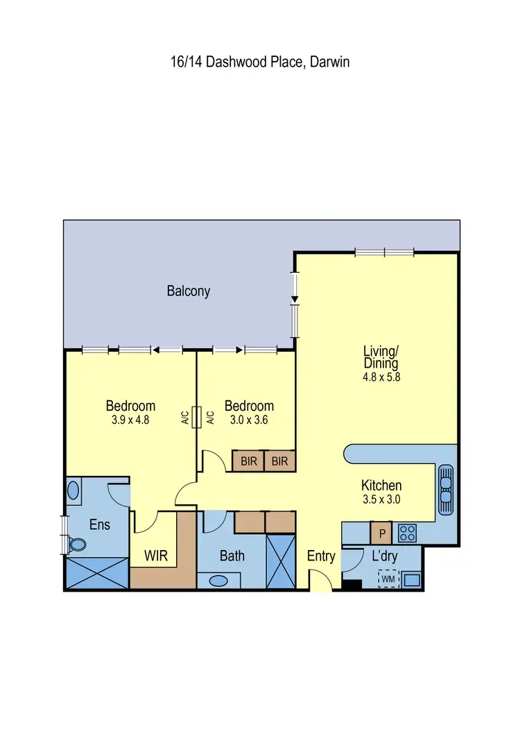 Floorplan of Homely unit listing, 16/14 Dashwood Place, Darwin City NT 800