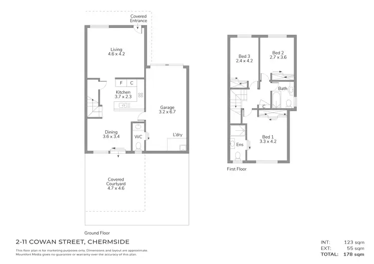 Floorplan of Homely townhouse listing, 2/11 Cowan Street, Chermside QLD 4032
