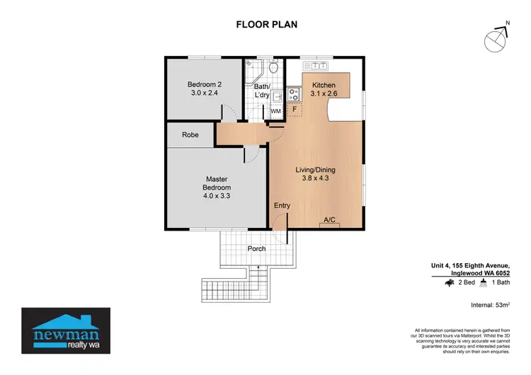 Floorplan of Homely unit listing, 4/155 Eighth Avenue, Inglewood WA 6052