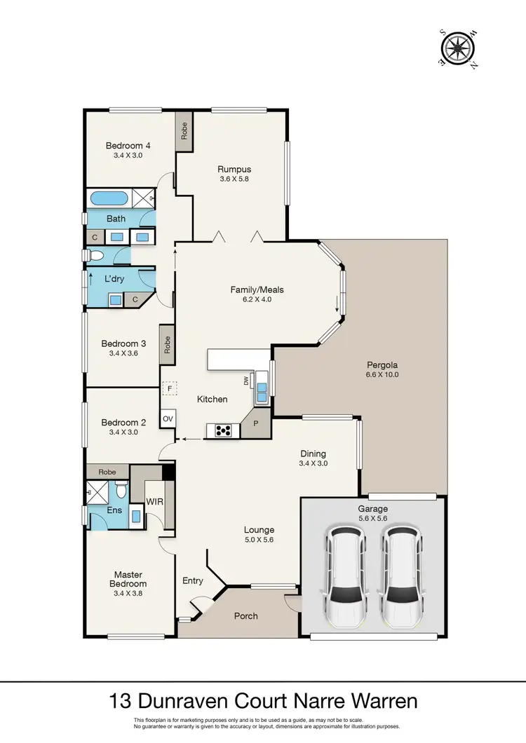 Floorplan of Homely house listing, 13 Dunraven Court, Narre Warren VIC 3805
