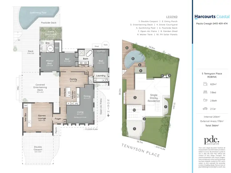 Floorplan of Homely house listing, 5 Tennyson Place, Robina QLD 4226