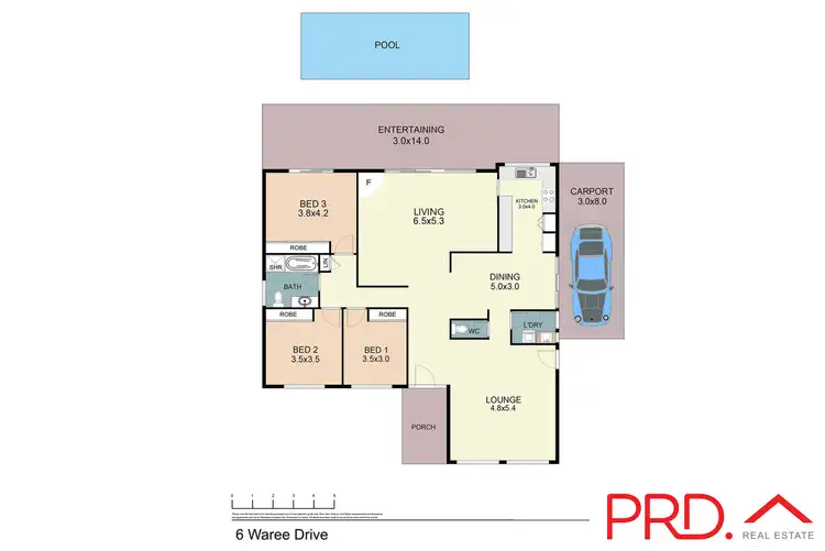 Floorplan of Homely house listing, 6 Waree Drive, Tamworth NSW 2340