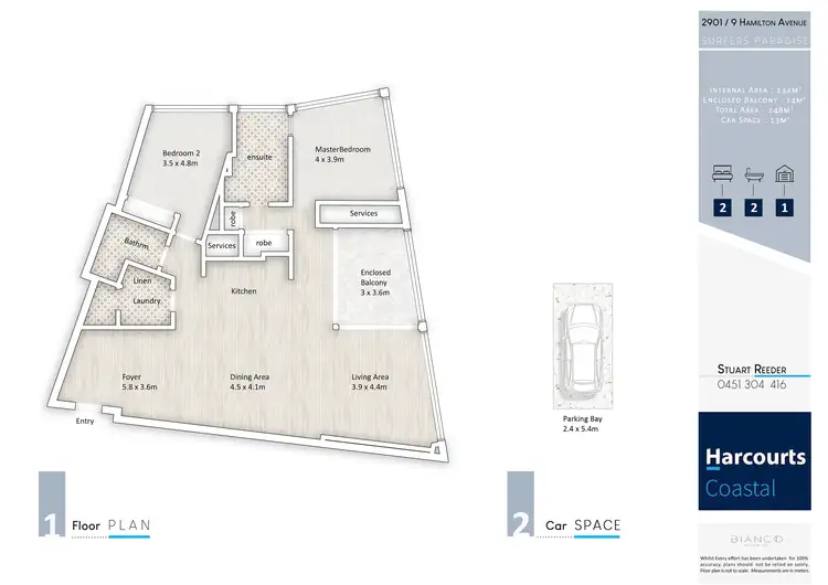 Floorplan of Homely apartment listing, 2901/9 Hamilton Avenue, Surfers Paradise QLD 4217