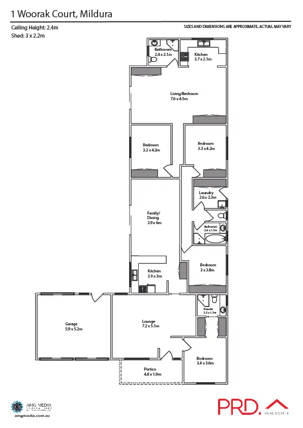 Floorplan of Homely house listing, 1 Woorak Court, Mildura VIC 3500
