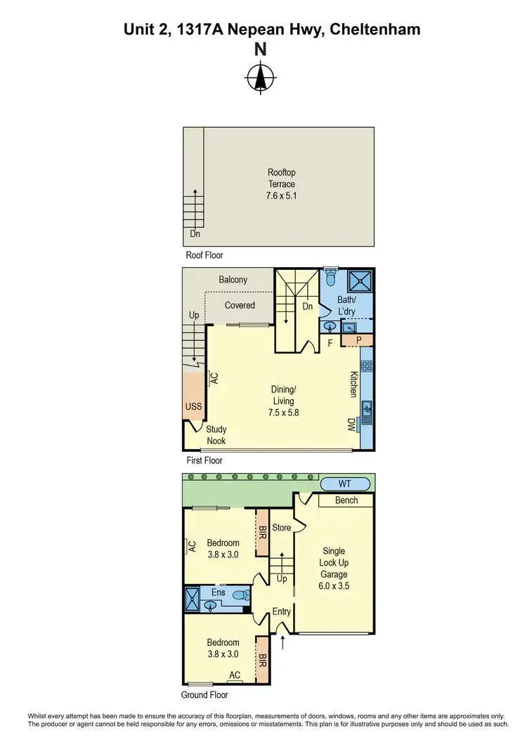Floorplan of Homely townhouse listing, 2/1317A Nepean Highway, Cheltenham VIC 3192