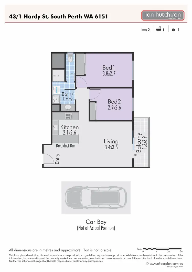 Floorplan of Homely apartment listing, 43/1 Hardy St, South Perth WA 6151