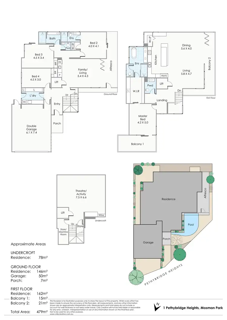 Floorplan of Homely house listing, 1 Pethybridge Heights, Mosman Park WA 6012