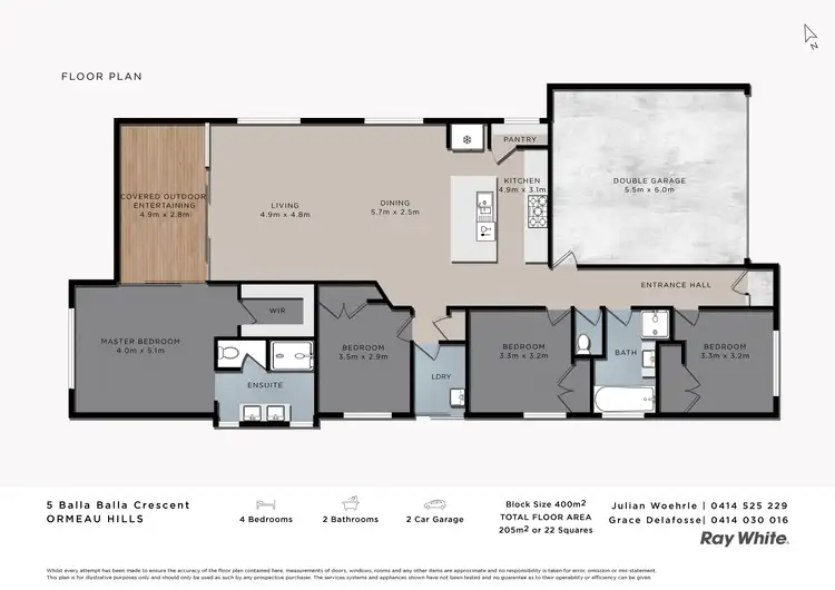 Floorplan of Homely house listing, 5 Balla Balla Crescent, Ormeau Hills QLD 4208