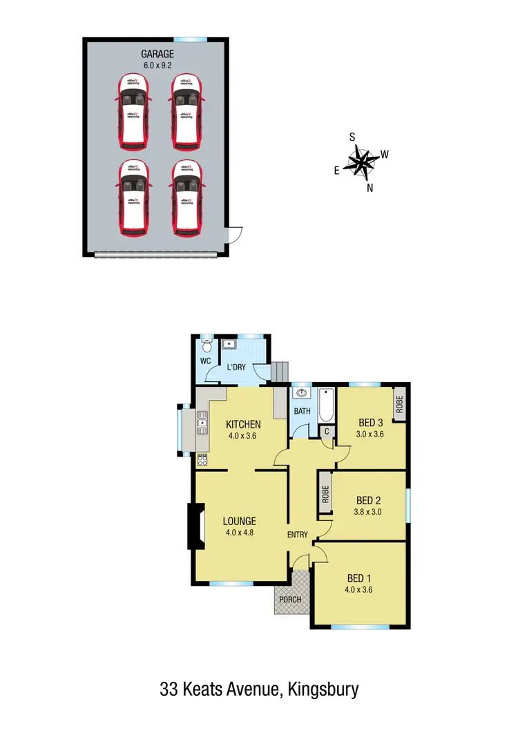 Floorplan of Homely house listing, 33 Keats Avenue, Kingsbury VIC 3083