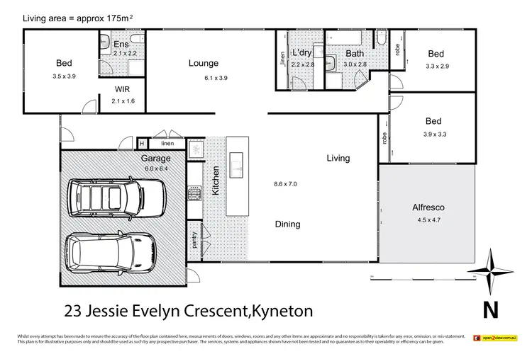 Floorplan of Homely house listing, 23 Jessie Evelyn Crescent, Kyneton VIC 3444