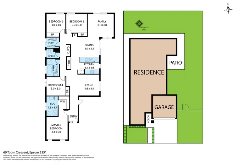 Floorplan of Homely house listing, 60 Tobin Crescent, Epsom VIC 3551