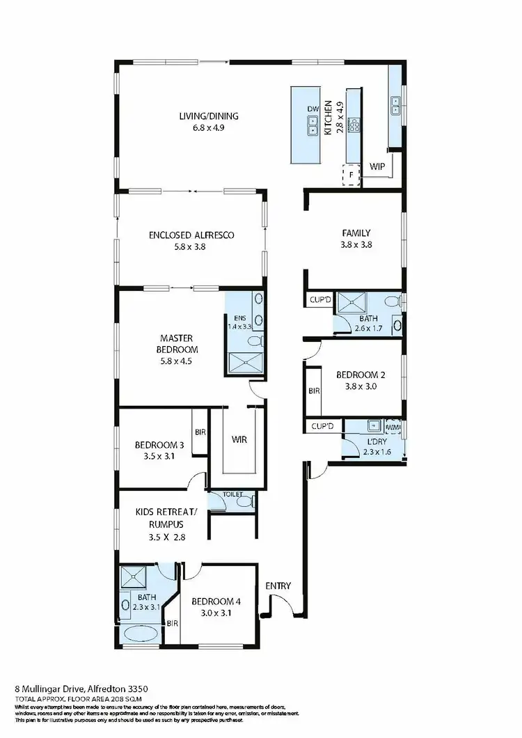 Floorplan of Homely house listing, 8 Mullingar Drive, Alfredton VIC 3350