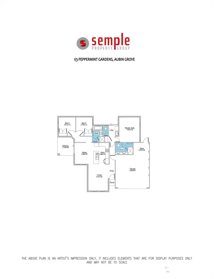 Floorplan of Homely house listing, 1/3 Peppermint Gardens, Aubin Grove WA 6164