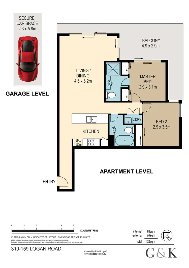 Floorplan of Homely unit listing, 310/159 Logan Road, Woolloongabba QLD 4102