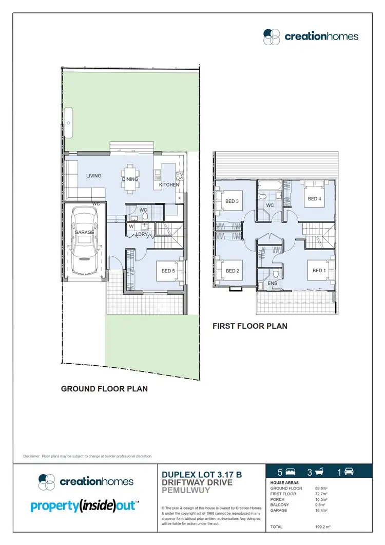 Floorplan of Homely semi-detached listing, 3-17B Bundeluk Ave, Pemulwuy NSW 2145