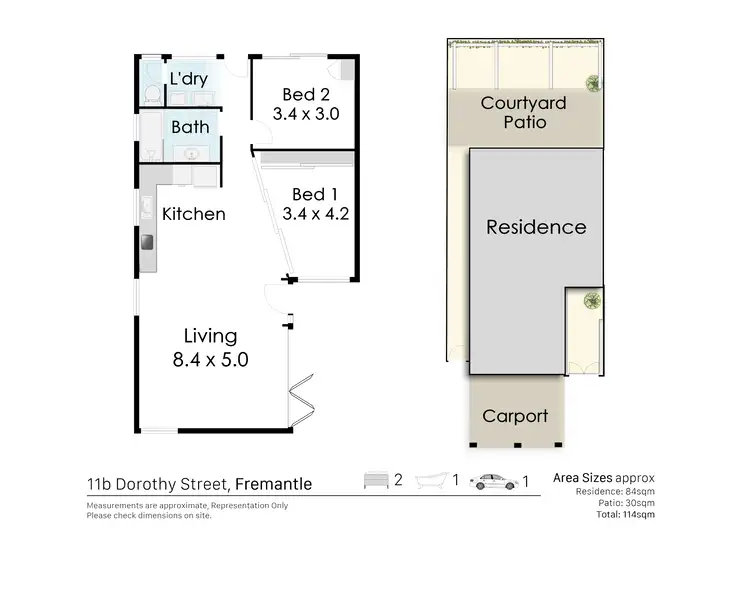 Floorplan of Homely villa listing, 11B Dorothy Street, Fremantle WA 6160