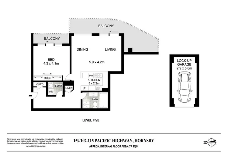 Floorplan of Homely apartment listing, 159/107 Pacific Highway, Hornsby NSW 2077