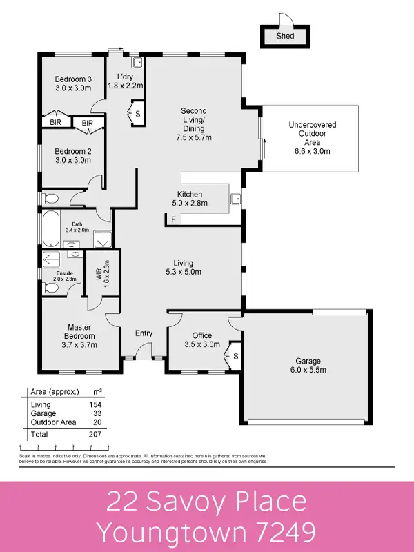 Floorplan of Homely house listing, 22 Savoy Place, Youngtown TAS 7249